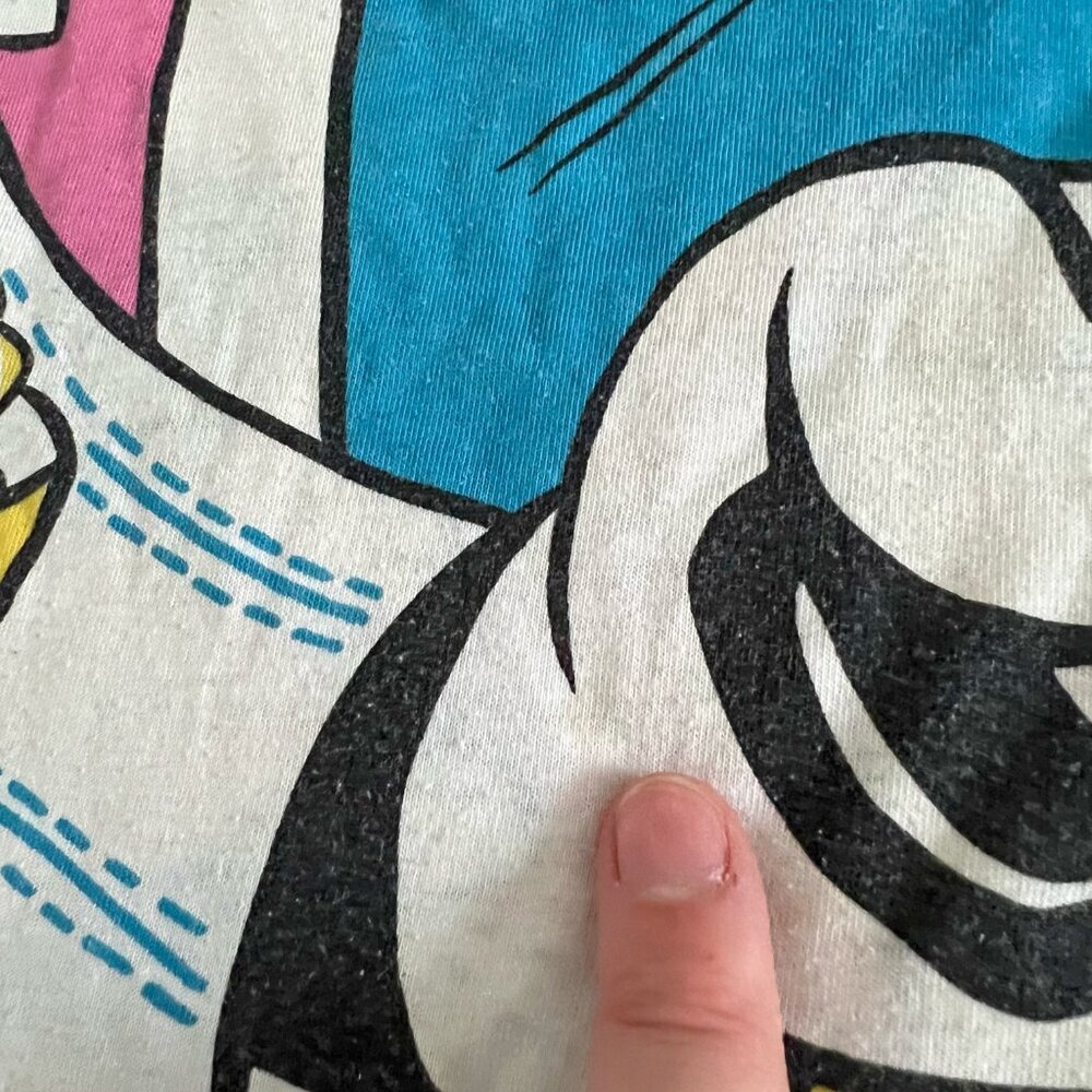 90s AOP Disney Mickey Mouse & Minnie Late Show Sleep Shirt Double Sided XL - Picture 4 of 5